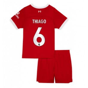 Liverpool Thiago Alcantara #6 Hemmaställ Barn 2023-24 Kortärmad (+ Korta byxor)